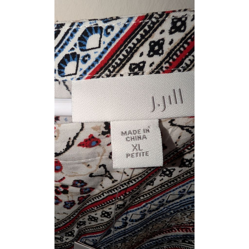 J.Jill Tunic XLP White Red Blue Patterned, Women's - Picture 3 of 9